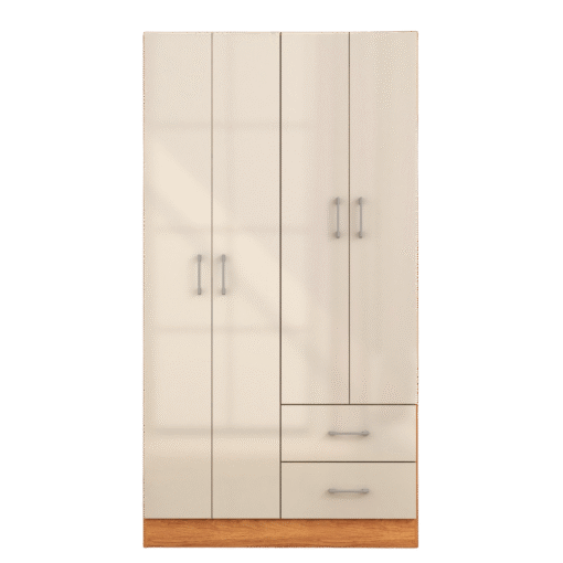 Guarda-Roupa 4 Portas Panamá 4002 0,90 m Cinamono/Off White – FELLICCI - Imagem 2