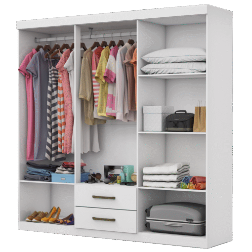 Guarda-Roupa 6 Portas(Com Espelho/Sem Pés)Áries Branco – CARIOCA MÓVEIS - Imagem 3