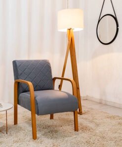 Poltrona Ayla Veludo Cinza 6012