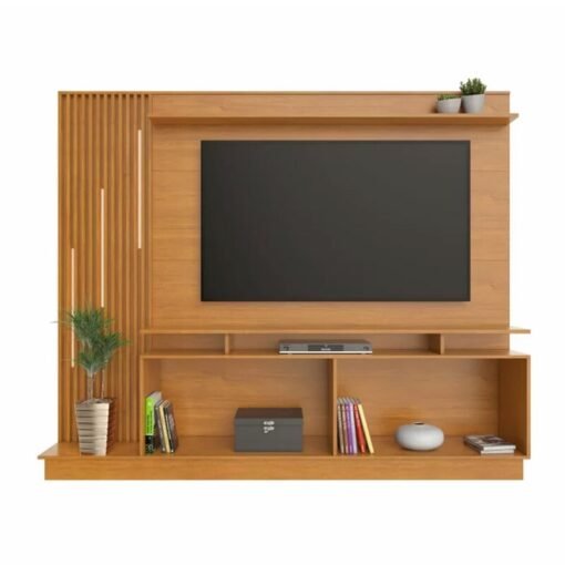 Home Absoluto Cinamomo/Grafite Ripado C/ Led TV até 65 Polegadas Larg. 2.00m - JCM - Imagem 2