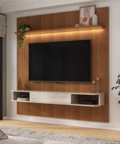 Painel até 75" Belluno Cinamono/Off White - ARTELY