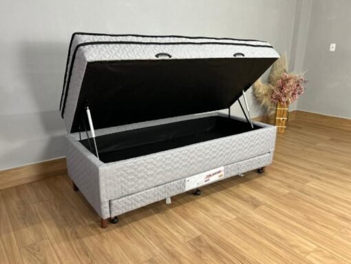 Cama Box Baú Sublime Molas Solteiro Com Auxiliar – 88X188X57 - Imagem 2