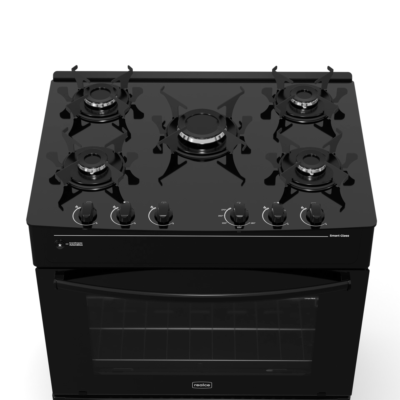 Fogão 5 Queimadores Smart Glass Preto – REALCE ELETRODOMÉSTICOS - Imagem 3