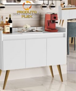 Buffet 3 Portas Gold Branco/Mel/Branco – MÓVEIS PRIMUS