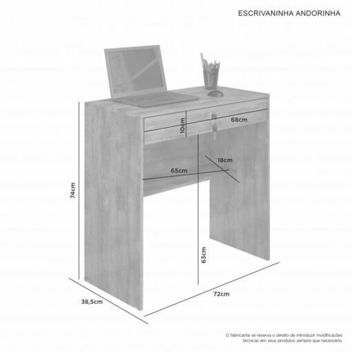 Escrivaninha Andorinha Café - JCM MOVELARIA - Imagem 3