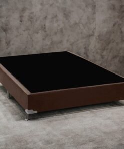 Base Box Casal Simples Corino Marrom – ALTO NÍVEL CAMAS E COLCHÕES