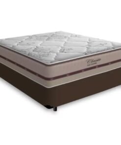 Colchão Casal Classic Ensacadas + Base Box Simples Marrom - ANJOS + BIOSTAR