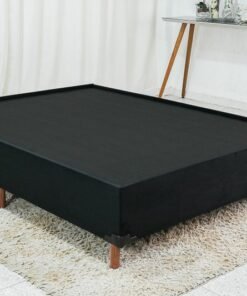 Base Box Casal Zeus 142x190x38 Sued Preto SE