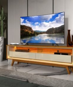 Rack até 65" Requinte 172 Naturale/Off White - GELIUS