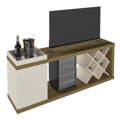 Rack Bar até 60" Madrid Pinho/Off White - ARTELY - Imagem 2