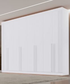 Guarda-Roupa 8 Portas Daymond 2,75 m Branco/Ripado – D’DORO MÓVEIS