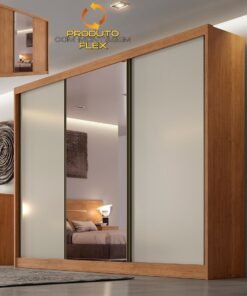 Guarda-Roupa Diamond Plus (1 porta espelhada) 2,412 m Cumarú/Fendi/Cumarú - NOVO HORIZONTE