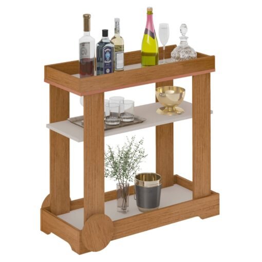 Carrinho Bar Rosé Cinamono/Off White - ARTELY - Imagem 3
