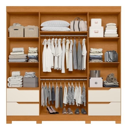 Guarda-Roupa 4 Portas Vivacce 2,12 m Cinamono/Off White - MÓVEIS ALBATROZ - Imagem 2