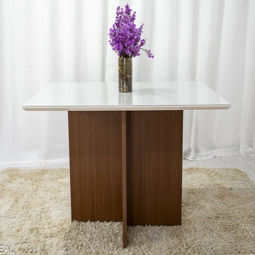Mesa Jantar Helo 120×90 Tampo MDF Vidro Off Poliman - Imagem 2