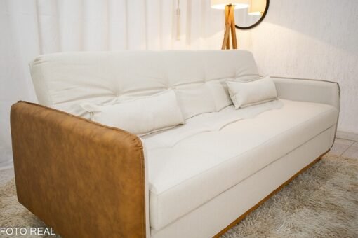 Sofá Cama Ipanema Baú larg. 2.05m Linho Bege 2274 - Imagem 3