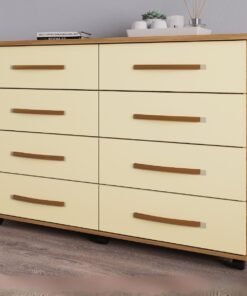 Cômoda 8 Gavetas Jade Mel/Pérola - MÓVEIS PRIMUS