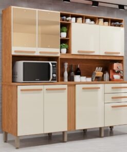 Kit Cozinha Antonela Prime 2,10 m Cinamono/Off White - IMOP