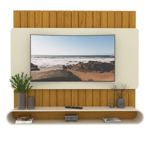 Home Suspenso Prime Naturale/Off Ripado TV até 75 Polegadas Larg. 1.83m - Gelius - Imagem 2