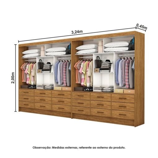 Closet 6 Portas Sevilha Cinamono - CARIOCA MÓVEIS - Imagem 3