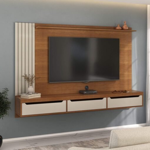 Painel até 75" Presence Cinamono/Off White - ARTELY