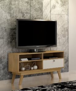Rack até 50" Houston Cinamono/Off White - VALDEMÓVEIS