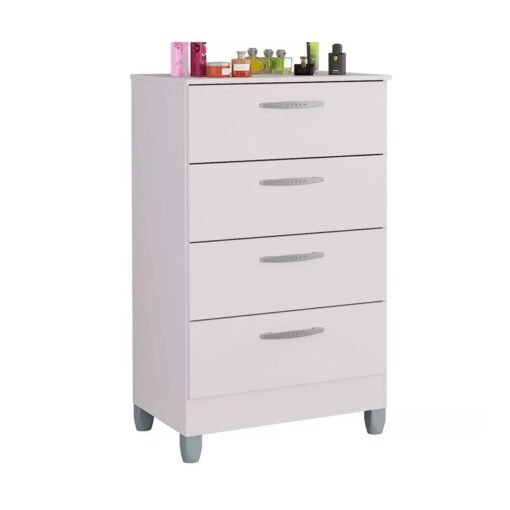 Cômoda com 4 Gavetas Branco Larg. 0.59m - Poquema - Imagem 2