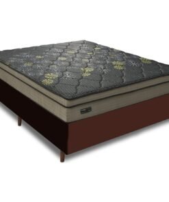Colchão Casal Vigo D26 + Base Box Simples Corino Marrom – UMAFLEX + ALTO NÍVEL CAMAS E COLCHÕES