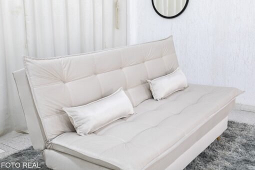 Sofá Cama Premium Veludo Bege 2269 Larg. 1.80m - Imagem 4