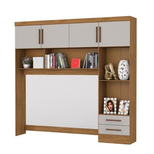 Modulado 4 Portas 2 Gavetas Cinamomo/Off S/Espelho Larg. 2.04m - Carioca - Imagem 2