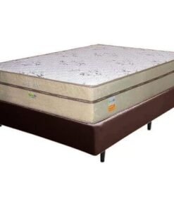 Colchão Casal Toronto D28 + Base Box Simples Corino Marrom – ECOTEC + ALTO NÍVEL CAMAS E COLCHÕES