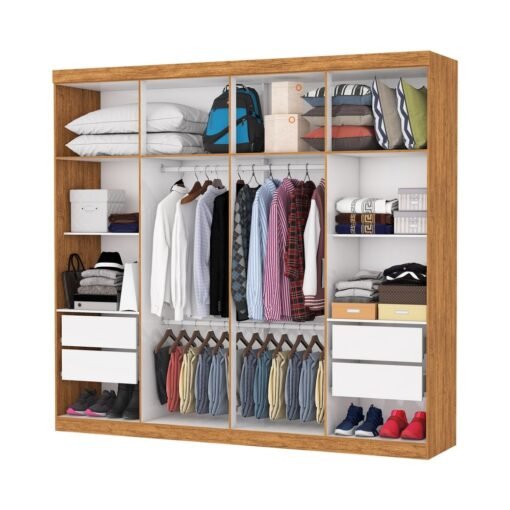 Guarda-Roupa 8 Portas Rubi 2,08 m(Sem Espelho)Cinamono - CARIOCA MÓVEIS - Imagem 3