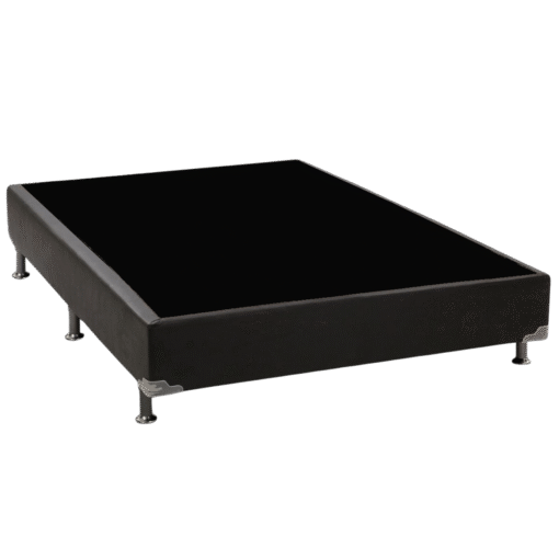 Base Box Casal Simples Corino Preto – ALTO NÍVEL CAMAS E COLCHÕES - Imagem 2