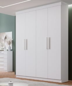 Guarda-Roupa 4 Portas Colibri 1,38 m Branco – D’DORO MÓVEIS