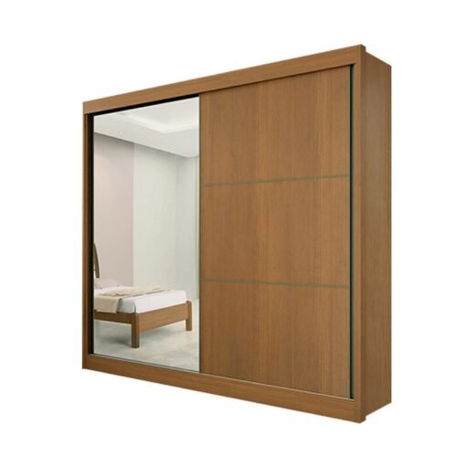 Roupeiro Casal Titanium Cinamomo/Off 2 Portas 6 Gavetas C/ 1 Espelho 100% MDF Portas Flex Larg. 2.20m - D Doro - Imagem 4