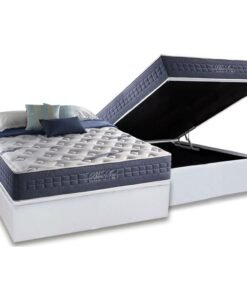 Colchão Casal Blue Sea D28 + Base Box Baú Corino Branco – ANJOS COLCHÕES + ALTO NÍVEL CAMAS E COLCHÕES