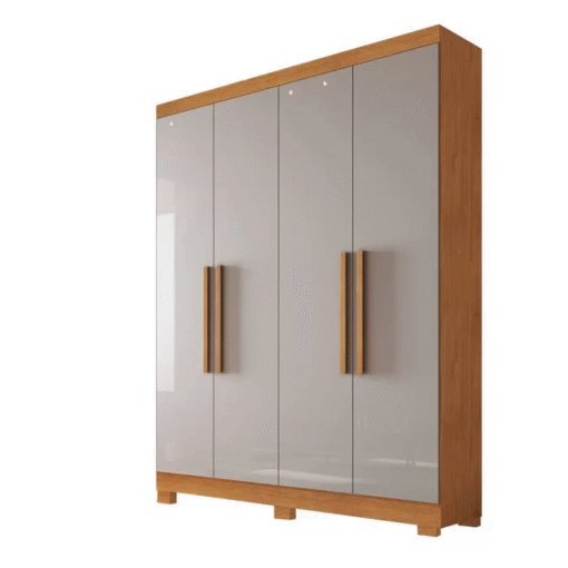 Guarda-Roupa 4 Portas Sergipe 1,20 m Nature/Off White - BIANCHI - Imagem 2