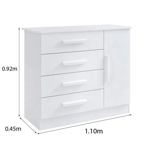 Cômoda Firenze Branco 4 Gavetas e Sapateira Larg. 1.10m - D Doro - Imagem 2
