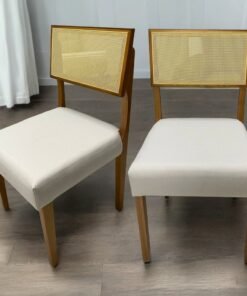 Kit 2 Cadeiras Grécia Mel/Linho Bege – HR MOVELARIA