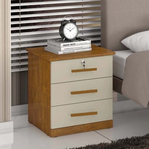 Mesa de Cabeceira 011 Luxo Cinamomo/Off JL Móveis