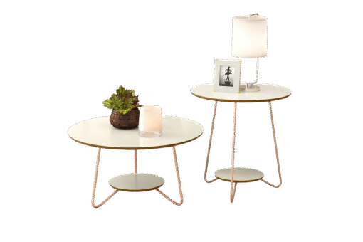 Conjunto de Mesas Liz Off White/Freijó – EJ MÓVEIS - Imagem 2