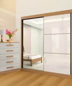 Guarda-Roupa 2 Portas Titanium + Cômoda Ipanema Cinamono/Off White – D’DORO MÓVEIS
