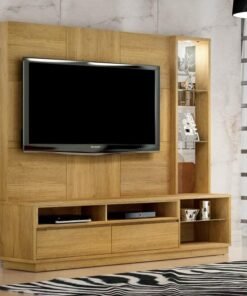 Home Nevada Cinamomo C/ Led e Espelho TV até 60 Polegadas Larg. 2.00m - Valdemóveis