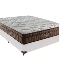 Colchão Casal Star One D28/AG D70 + Base Box Simples Corino Branco – ANJOS COLCHÕES + ALTO NÍVEL CAMAS E COLCHÕES