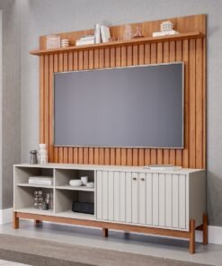Painel até 70" Trend Cinamono + Bancada Holanda Off White/Cinamono - PERMÓBILI