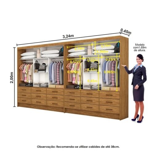 Closet 6 Portas Sevilha Cinamono - CARIOCA MÓVEIS - Imagem 2