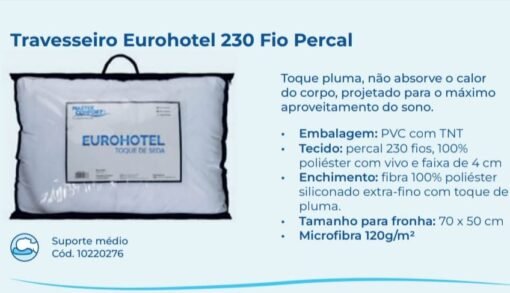 Travesseiro Fibra Eurohotel - PILLOWTEX COLCHÕES - Imagem 2