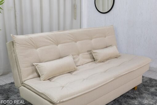 Sofá Cama Premium Larg. 1.80m Linho Bege 2305 - Imagem 3