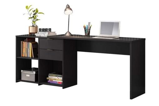Mesa Office NT 2060 Preto 2 Gavetas Larg. 2.00m - Notável - Imagem 2