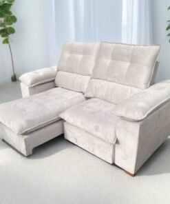 Sofá Retrátil e Reclinável Suíça 2,10 m Marfim – LEO DECOR